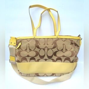 Coach signature diaper bag large overnight travel handbag purse canvas messenger